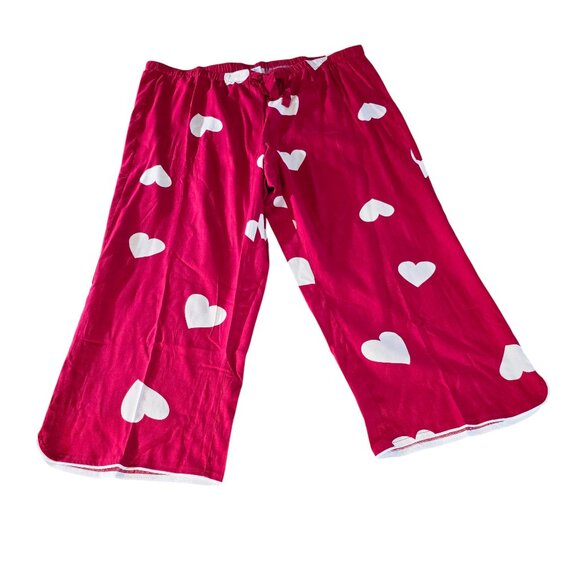 Loft Sleep Scattered Heart Pajama Pants Tango Red Plus Size 1X NWT - Picture 2 of 5